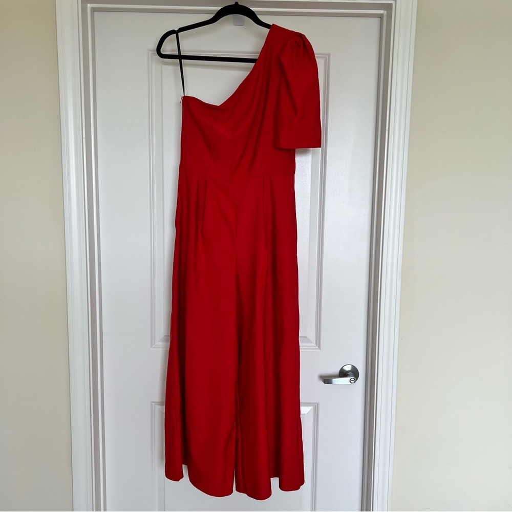 ASOS Red One-Shoulder Jumpsuit